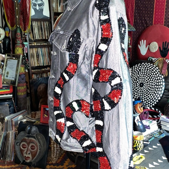 PETROLIO🖤Sequin❤️Snake🐍 Jacket🩶, ~size M - Picture 4 of 8